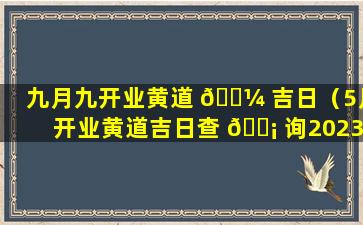 九月九开业黄道 🐼 吉日（5月开业黄道吉日查 🐡 询2023年）